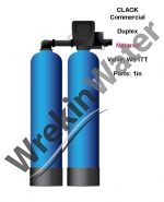 Commercial <font color=red>METERED </font> <b>DUPLEX</b> Clack WS1TT Water Softeners - 1in Ports